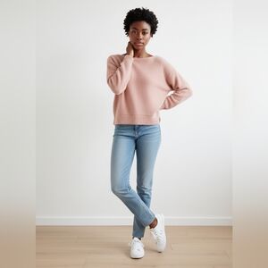 Kaisley Polyester Soft Pink Cropped Longsleeved Sweater M Polyester Pullover